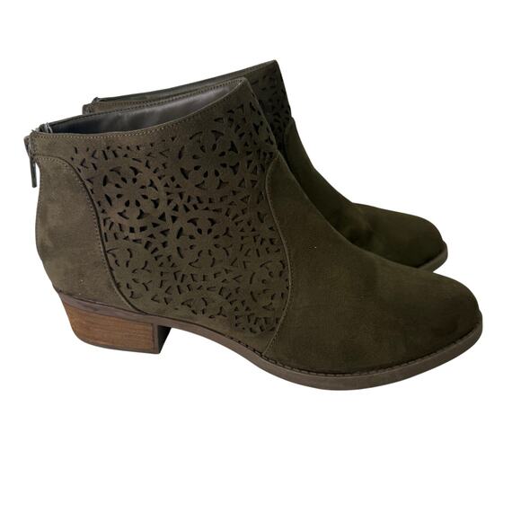 Carlos Santana Boots sz 8.5 Olive Green Embroidered #M523 - Picture 2 of 7